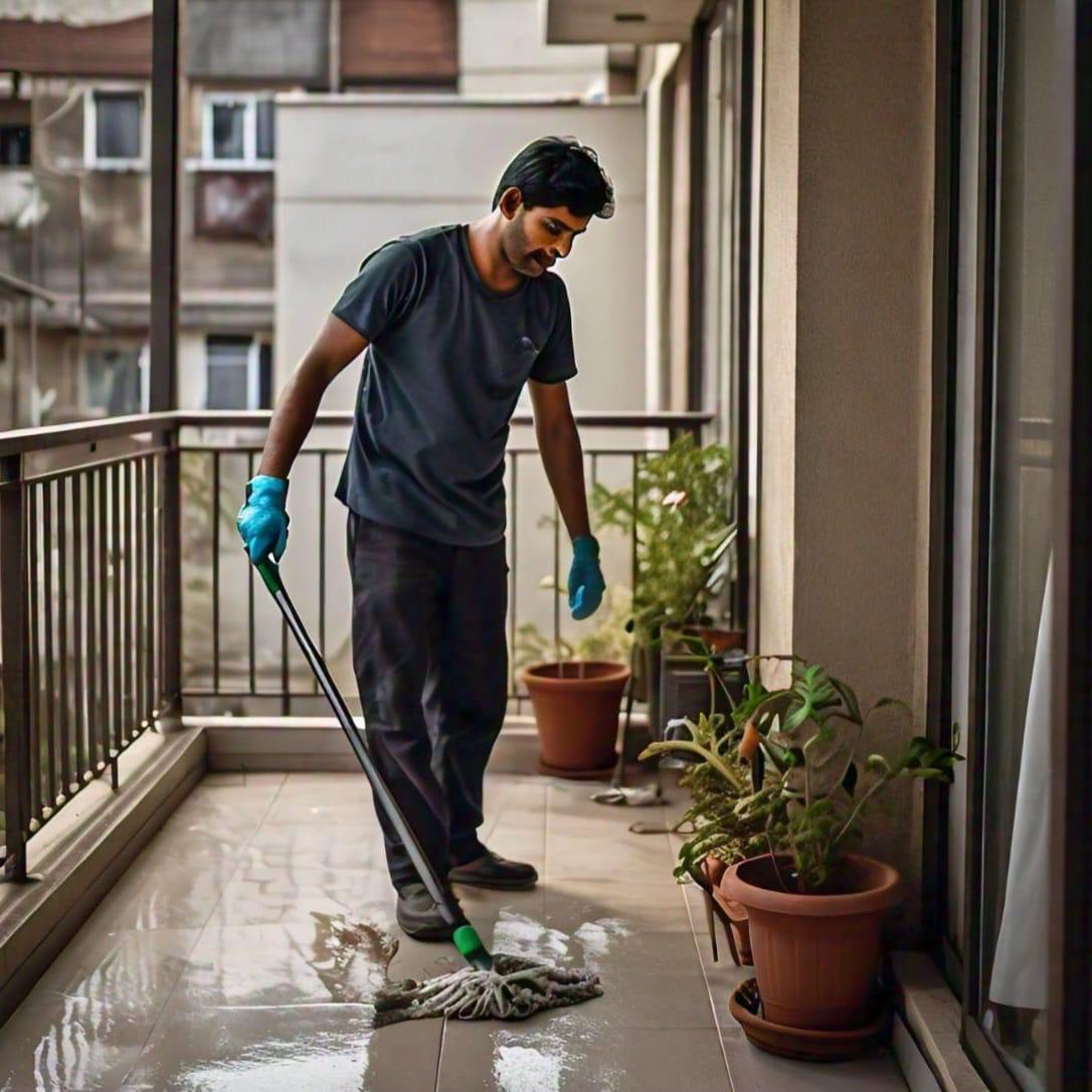 Regular Balcony Cleaning (0-150 sq feet)