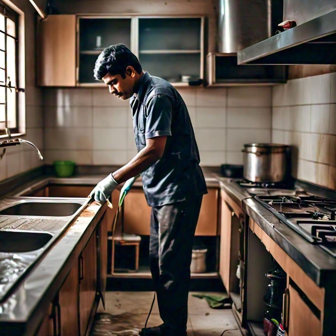 Empty Kitchen Cleaning
