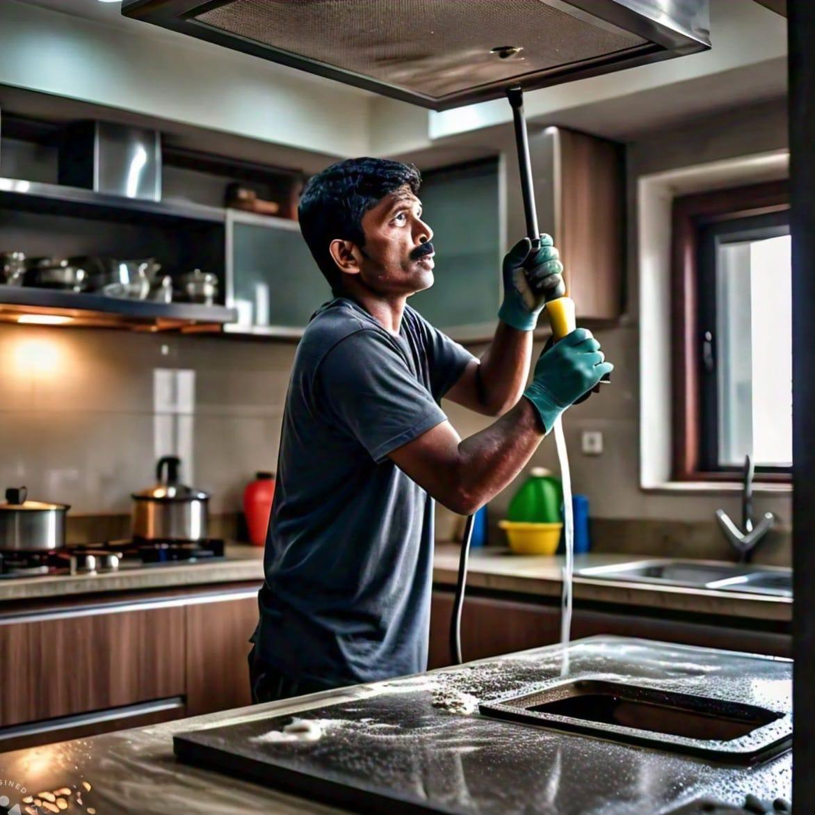 Occupied Kitchen with Chimney Cleaning