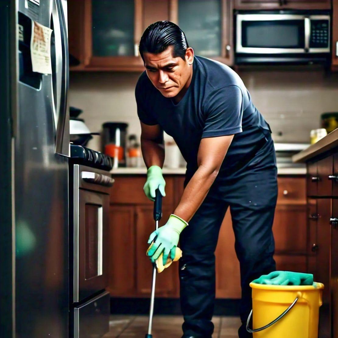 Occupied Kitchen with Appliances Cleaning